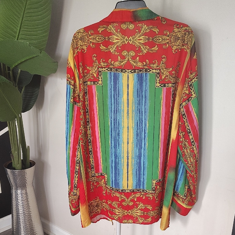 Colorful Striped Button-Up Shirt - Picture 2 of 3